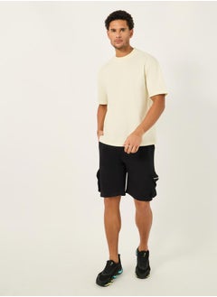 Styli Solid Oversized Terry Crew Neck T-Shirt  - Image 2