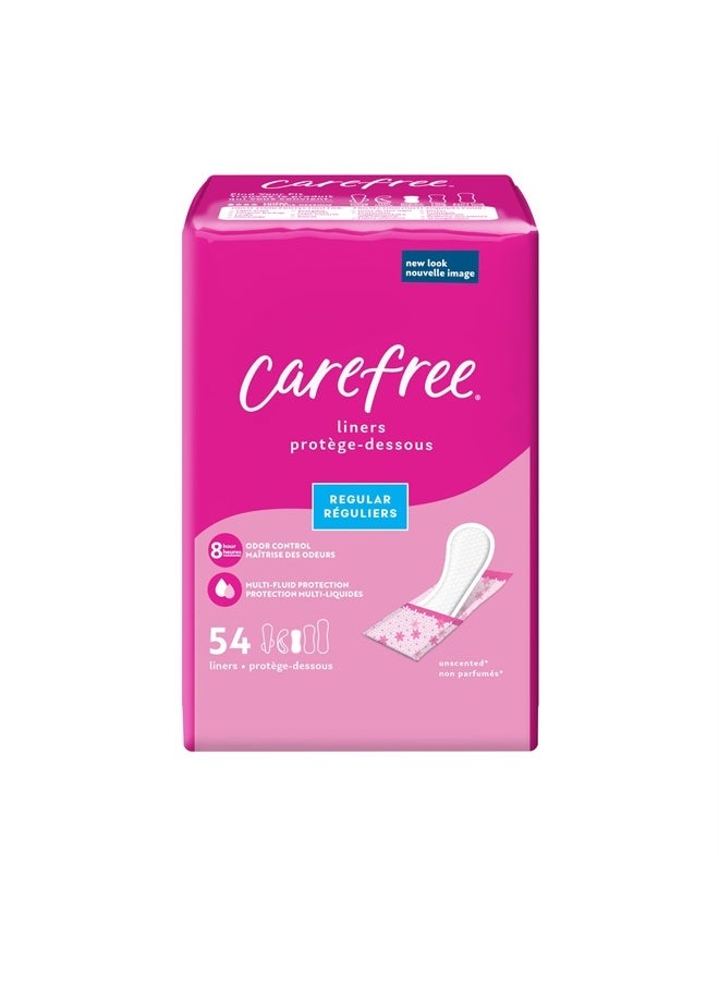 Carefree Panty Liners, Regular Liners, Wrapped, Unscented, 54ct (Packaging May Vary)  - Image 1