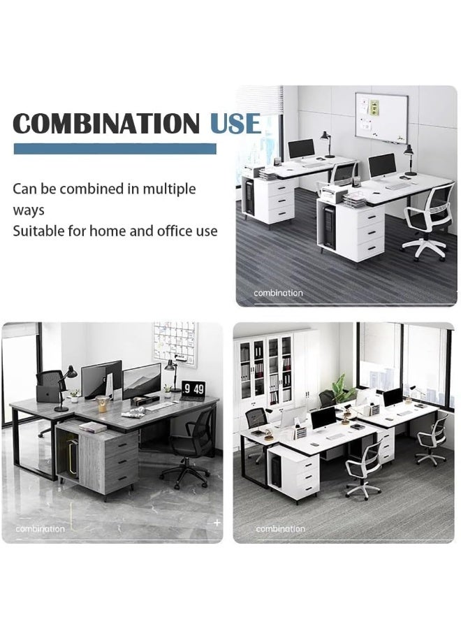 جدول المكتب ، جدول مكتب الكمبيوتر الخشبي مع 3 أدراج ، جدول الألعاب الحديثة Worksation PC جدول الكمبيوتر المحمول ، للمكتب المنزلي دراسة العمل الكتابة 120 * 60 * 75 سم (YN064-الأسود) - Image 3