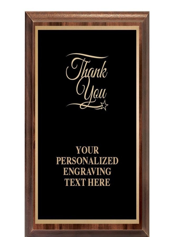 Crown Awards Thank You Classic Wood Plaque, 6 x 8 Custom Engraved Trophy Plaque Award - Image 1