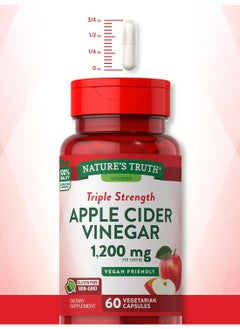 Nature's Truth Apple Cider Vinegar Capsules 1200 Mg 60 Veggie Pills Extra Strength Vegan Nongmo And Gluten Free Supplement  - Image 5