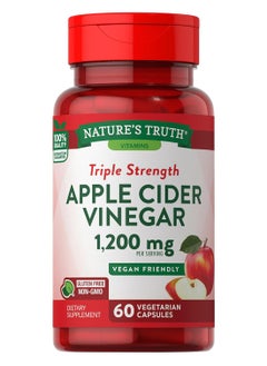 Nature's Truth Apple Cider Vinegar Capsules 1200 Mg 60 Veggie Pills Extra Strength Vegan Nongmo And Gluten Free Supplement  - Image 1