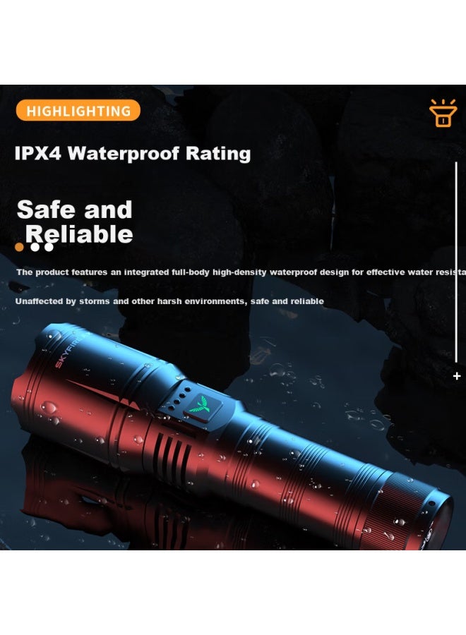 SkyFire Tianhuo Flashlight Little Eye High Brightness Long Battery Life Laser Zoom Rechargeable Outdoor Military Home Use - Image 2