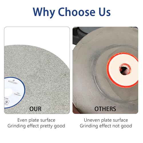 SCOTTCHEN Diamond Flat Lap Wheel 8" x 1/2" Grinding Sanding Disc Lapping Polishing Disc-80 Grit - Image 4