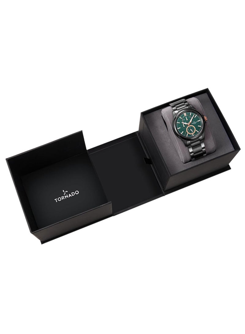 تورنيدو ساعة تورنادو سيليستيا إليت - متعددة الوظائف للرجال وسوار من الفولاذ المقاوم للصدأ عالي الجودة بلون معدني مسدس - Image 4