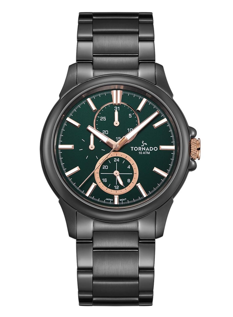 تورنيدو ساعة تورنادو سيليستيا إليت - متعددة الوظائف للرجال وسوار من الفولاذ المقاوم للصدأ عالي الجودة بلون معدني مسدس - Image 1