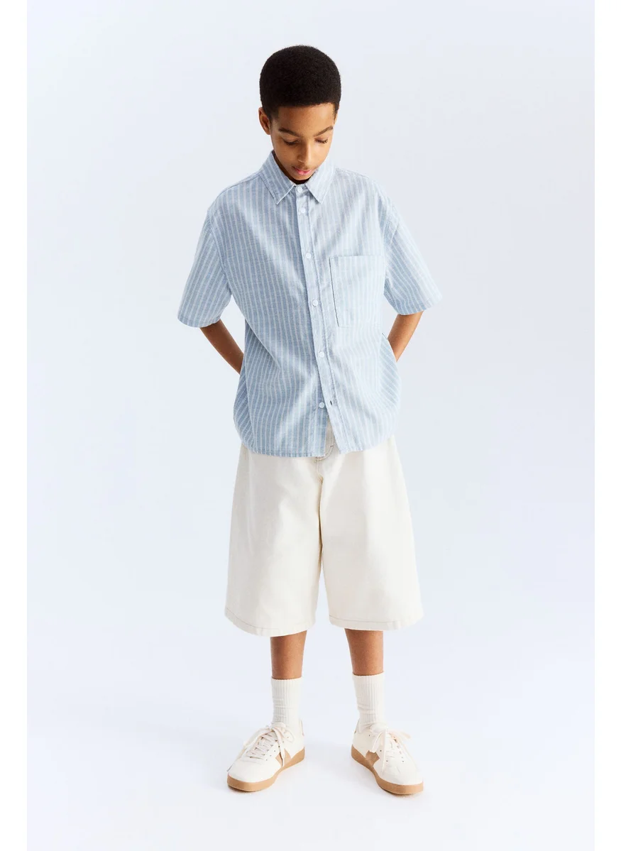 H&M Short-Sleeved Cotton Shirt