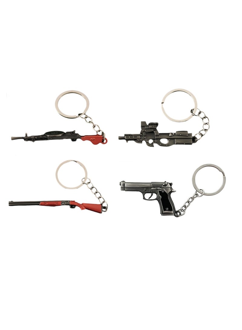 4 قطع من سلسلة المفاتيح المعدنية الصغيرة PUBG ذات الطراز القديم - Image 1