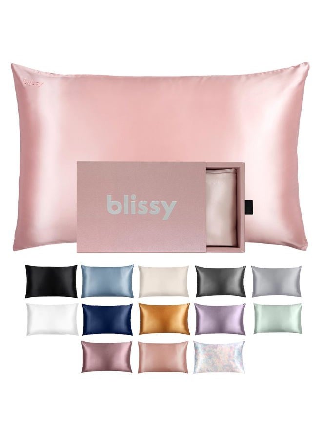 Blissy Silk Pillowcase - 100% Pure Mulberry Silk - 22 Momme 6A High-Grade Fibers - Satin Pillow Cover for Hair & Skin - Regular, Queen & King with Hidden Zipper - Image 1