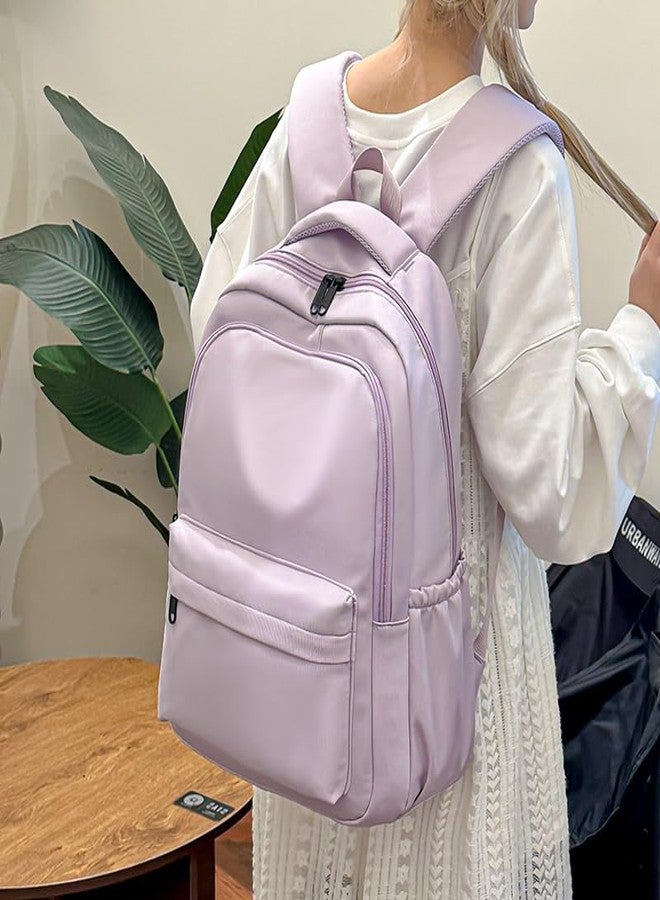 Lamprod Cute Aesthetic Backpack for School Supplies College Backpack for Teen Girls Students Laptop Bag Large Capacity Bookbags, Purple, Fashion Backpack - Image 3