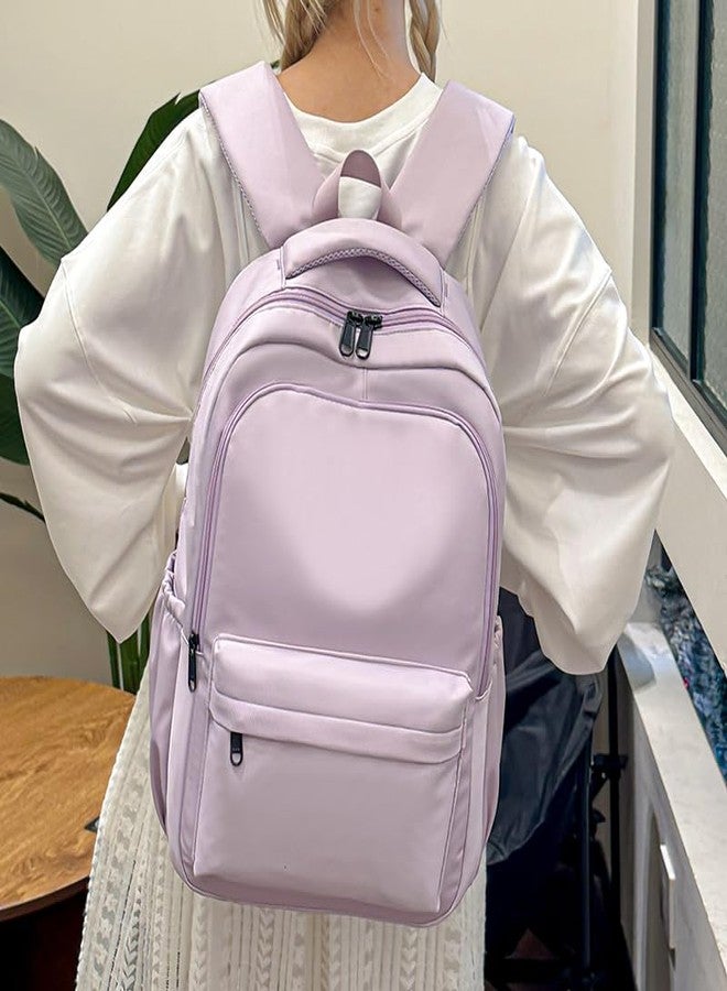 Lamprod Cute Aesthetic Backpack for School Supplies College Backpack for Teen Girls Students Laptop Bag Large Capacity Bookbags, Purple, Fashion Backpack - Image 5