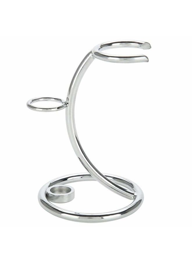 esowemsn 1PC Silver Stainless Steel Razor Holder Stand Brush Shaving Holder Safety Men's Shaving Razor Brush Stand Shaver Kit Organizer  - Image 1