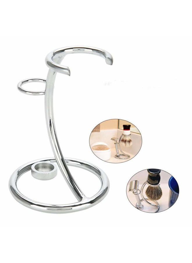 esowemsn 1PC Silver Stainless Steel Razor Holder Stand Brush Shaving Holder Safety Men's Shaving Razor Brush Stand Shaver Kit Organizer  - Image 2