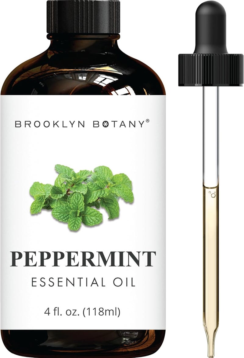 Brooklyn Botany Peppermint Essential Oil - Huge 4 Fl Oz - 100% Pure and Natural - Premium Grade with Dropper - for Aromatherapy and Diffuser - Image 1