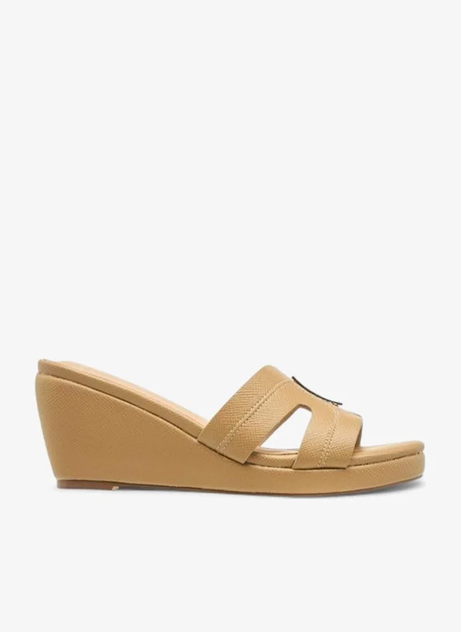 Womens Textured Wedge Heel Sandals
