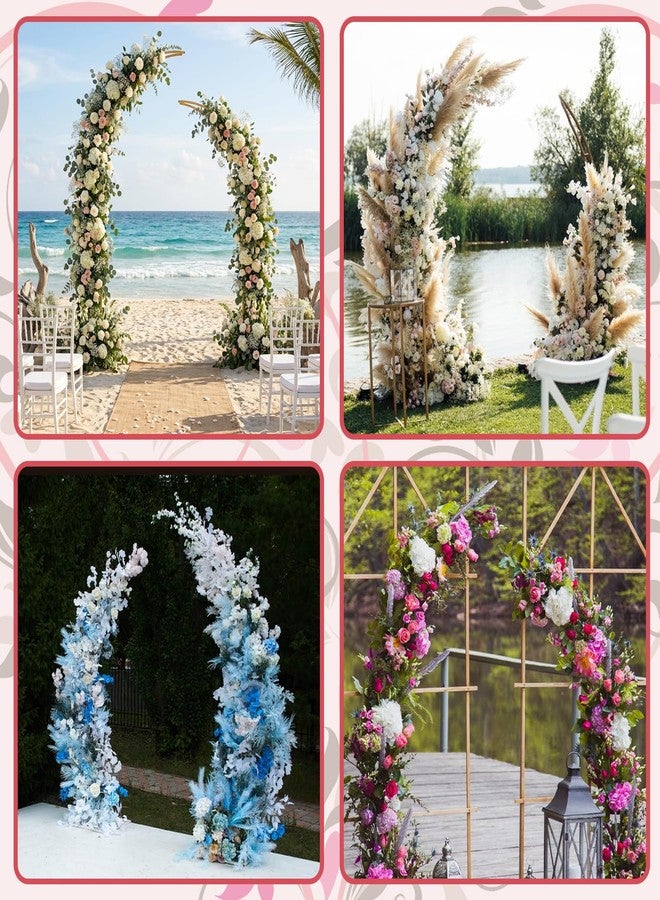AIHSUMC Gold Wedding Flower Arch Stand - 2-Pack Curved Half Arch Backdrop Frames (6.6 ft & 7.9 ft) for Ceremony, Proposal, Bridal Shower, Garden Party - Metal Event Frame for Floral & Balloon Decorations - Image 4