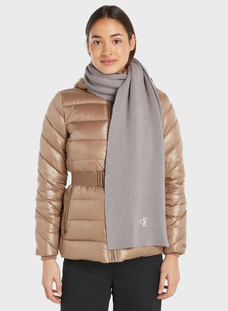 CALVIN KLEIN Logo Detailed Scarf