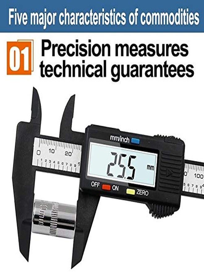 Swabs Professional Instruments- Electronic Digital Caliper 6 inch, New 150Mm 6Inch Lcd Digital Electronic Carbon Fiber Vernier Caliper Gauge Micrometer- Vernier Caliper - Image 4