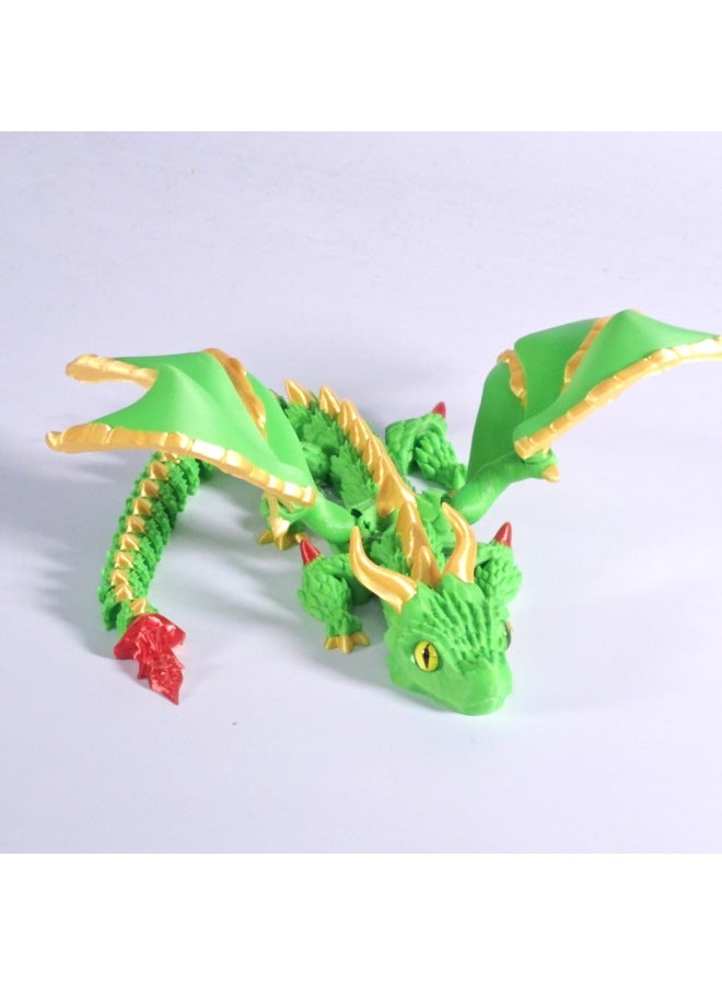 3D Printing Chinese Dragon Crystal Dragon Viper Gift Toy Qin Che Explosions Stall Children's Gift-Color:Green 37cm - Image 1