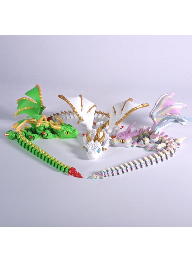 3D Printing Chinese Dragon Crystal Dragon Viper Gift Toy Qin Che Explosions Stall Children's Gift-Color:Green 37cm - Image 2