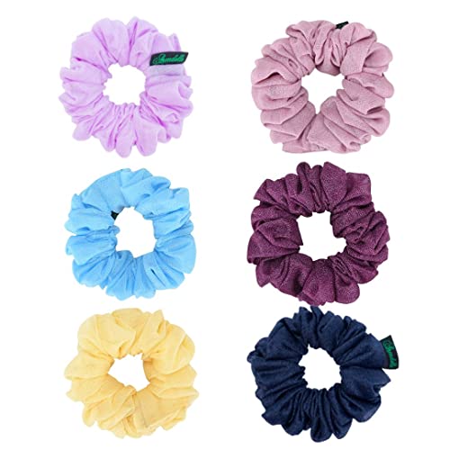 ARENDELLE Pack of 6 Shinny Organza Medium Scrunchies Multicolour - Image 1