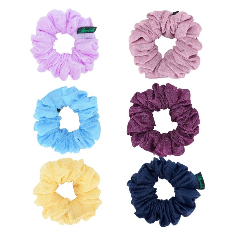 ARENDELLE Pack of 6 Shinny Organza Medium Scrunchies Multicolour - Image 3