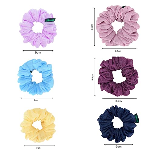 ARENDELLE Pack of 6 Shinny Organza Medium Scrunchies Multicolour - Image 2