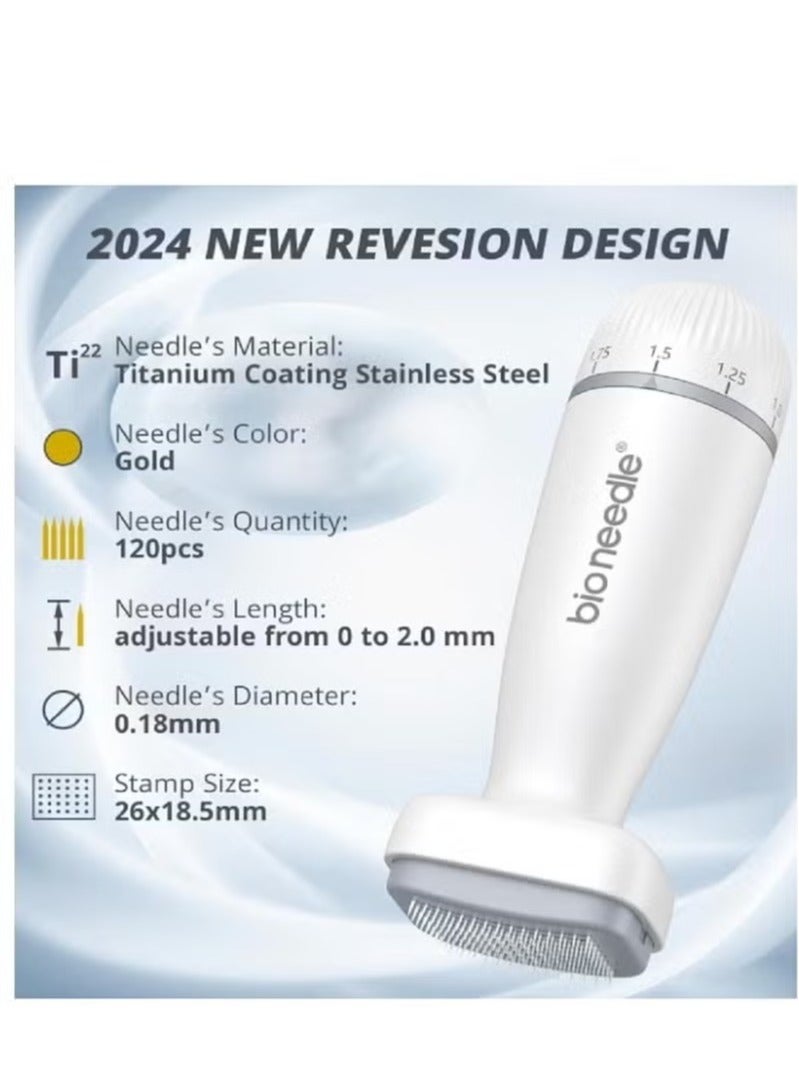 bio needle Adjustable Dermal Stamp Microneedle Stamp Microneedle Skin Pen 0.25mm for Face Scalp Beard Body - Image 2