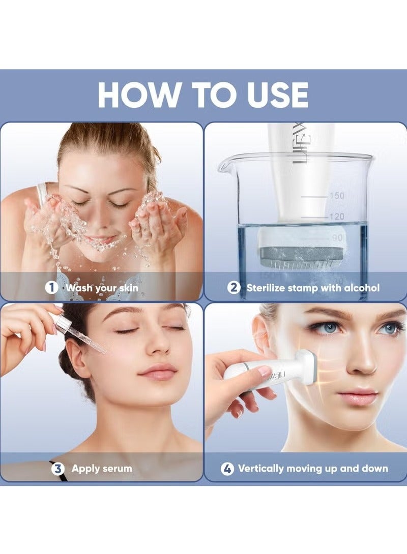 bio needle Adjustable Dermal Stamp Microneedle Stamp Microneedle Skin Pen 0.25mm for Face Scalp Beard Body - Image 3