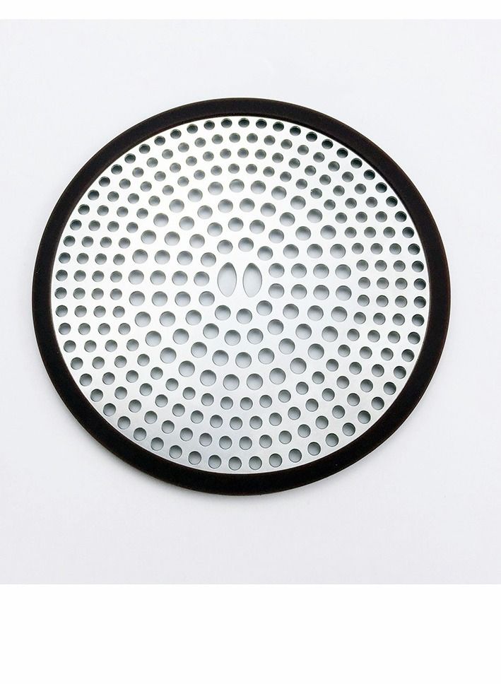 Y&D Drain Strainers 304 Stainless Steel Hair Catcher Shower Cover with Silicone Bathtub Stopper Bathroom Trap Floor Protector Matte White 4.33 Inches Round Flat (White) - Image 1