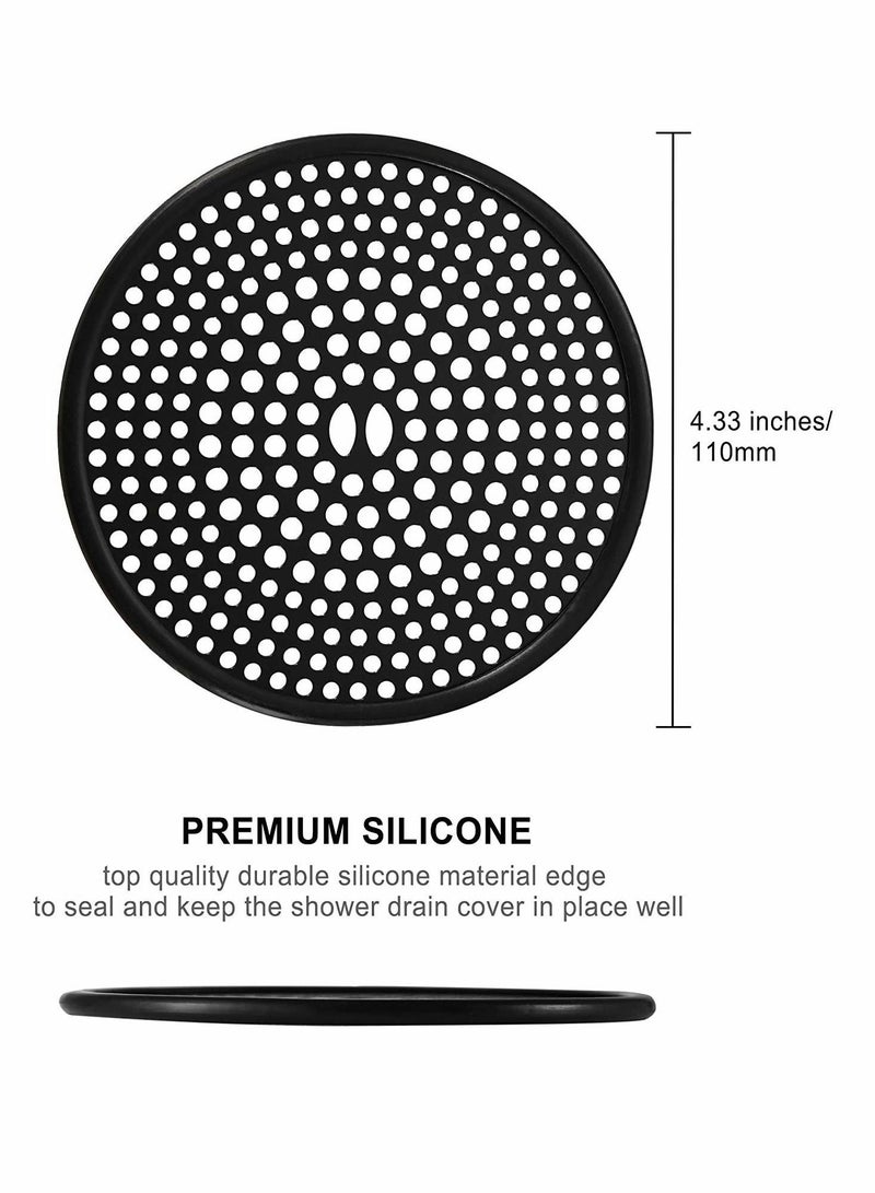 Y&D Drain Strainers 304 Stainless Steel Hair Catcher Shower Cover with Silicone Bathtub Stopper Bathroom Trap Floor Protector Matte White 4.33 Inches Round Flat (White) - Image 4