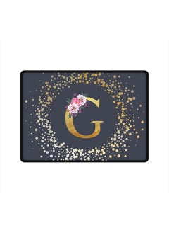 Designer Gaming Mouse Pad  Anti-Skid Mousepad Large Keyboard Mouse Pad Desk Mat Custom Monogram Initial Letter Floral Pattern Alphabet - G  (Grey)