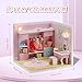 Kisoy Dollhouse Miniature with Furniture Kit DIY 3D Wooden DIY House Kit A Corner of a Small Apartment Style with Dust Cover LEDHandmade Tiny House Toys for Adults GiftCloak Room - Image 4