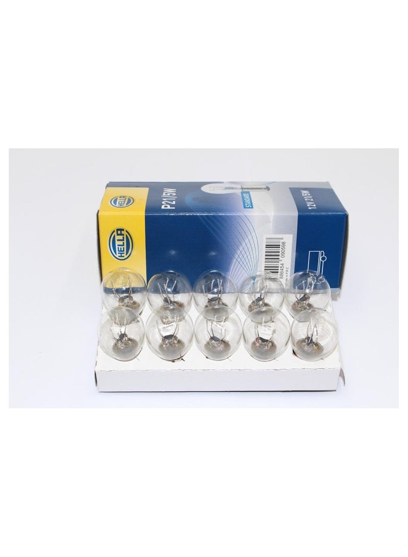 هيلا لمبة ضوء P21/5W بجهد 12 فولت - 7528 (عبوة واحدة تحتوي على 10 مصابيح). - Image 1