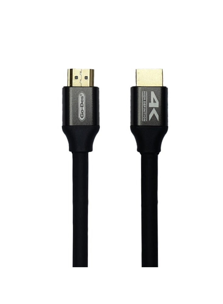 GO-DES GD HM802 3 Meter HDMI 4K High Definition Gold Plated Interface HDTV Digital Connecting Cable Black - Image 4