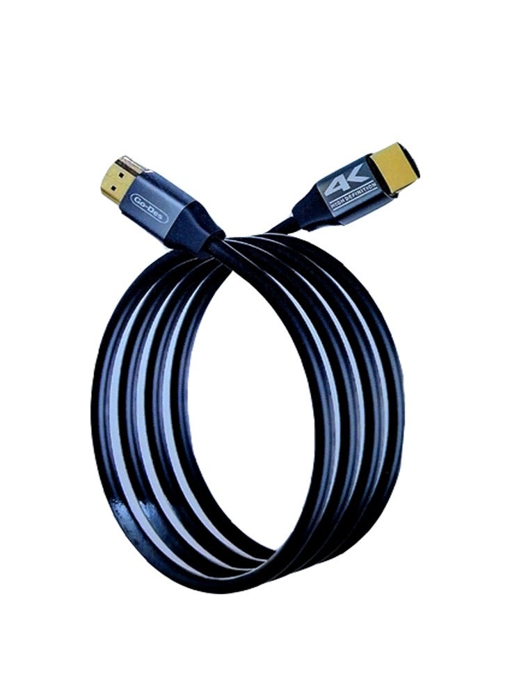 GO-DES GD HM802 3 Meter HDMI 4K High Definition Gold Plated Interface HDTV Digital Connecting Cable Black - Image 1