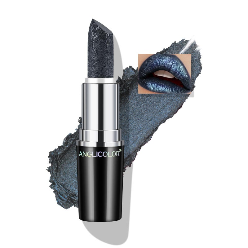 Anglicolor Glitter Black LipstickDiamond High Shine FinishMoisturizing Creamy Formula Smooth and NonStickySparkle Lipstick For WomenFor Bar Nights PartyMusic Festivals 08 MYSTICISM 4g - Image 2