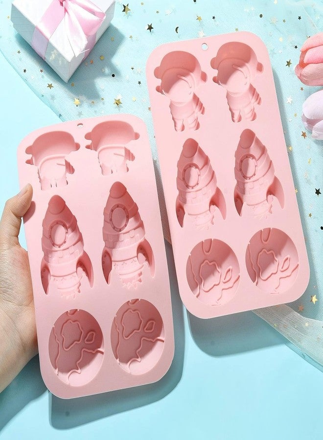Airssory 2 Pcs 3 Styles Astronaut Theme Silicone Fondant Molds Rocket Hemisphere Molds for DIY Cake Chocolate Candy Resin Craft Making Decoration - Image 4