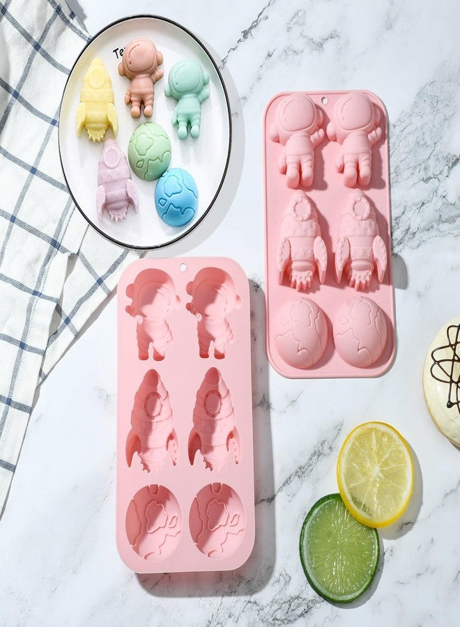 Airssory 2 Pcs 3 Styles Astronaut Theme Silicone Fondant Molds Rocket Hemisphere Molds for DIY Cake Chocolate Candy Resin Craft Making Decoration - Image 3