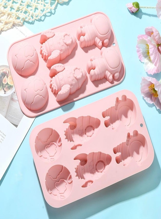 Airssory 2 Pcs 3 Styles Astronaut Theme Silicone Fondant Molds Rocket Hemisphere Molds for DIY Cake Chocolate Candy Resin Craft Making Decoration - Image 5