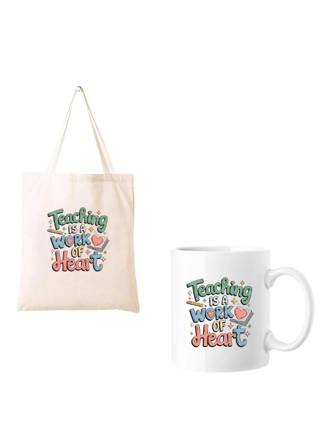 PRINTSHOP4ME Teacher's Day Gift Combo–Printed Cotton Bag&Ceramic Mug|Ideal Gift For Teachers - Image 1