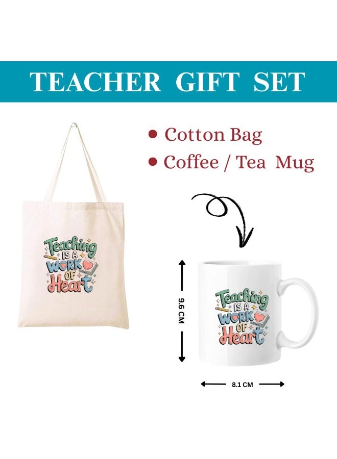 PRINTSHOP4ME Teacher's Day Gift Combo–Printed Cotton Bag&Ceramic Mug|Ideal Gift For Teachers - Image 2