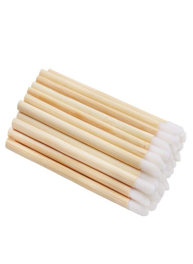 MyAoKuE-UP 100pcs Lip Gloss Wands Disposable Bamboo Handle Lip Brushes Lipstick Applicator Makeup Tool - Image 1