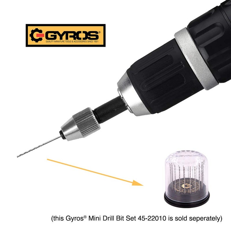 GYROS Keyless Mini Adapter Chuck, ¼ Inch Hex Shank, Small Drill Bit Adapter Chuck sized 0 to 0.039 Inch for Micro Drill Bits #60-#80, Micro Drill Chuck for Cordless Screwdrivers, Dremel, & Power Tools - Image 5