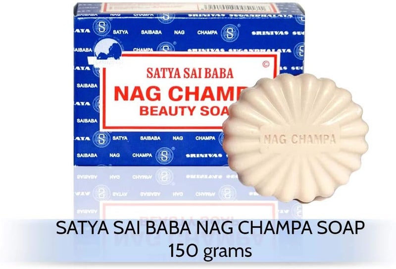 Satya Sai Baba Nag Champa Beauty Soap - 4 Bars, 150g Each, Total 600g - Image 3