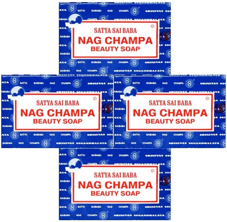 Satya Sai Baba Nag Champa Beauty Soap - 4 Bars, 150g Each, Total 600g - Image 1