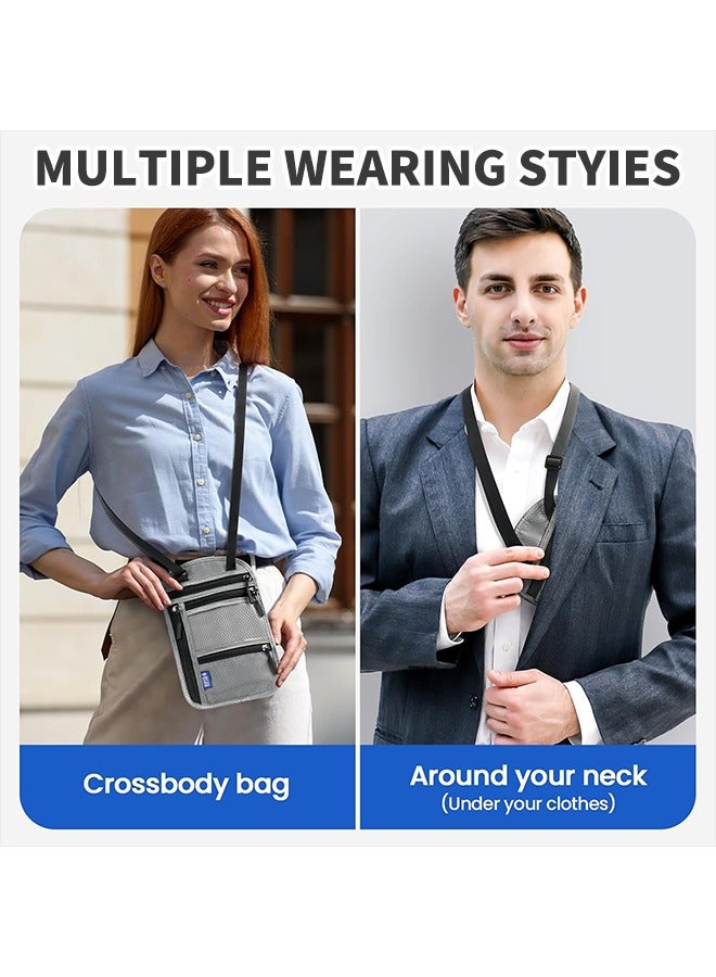 Travel Pouch Neck Wallet Family Passport Holder Organizer Case with RFID Blocking Passport Holder Family - Image 5