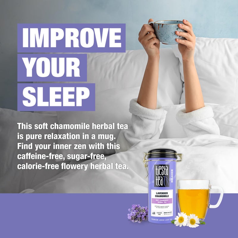 Tiesta Tea - Lavender Chamomile Herbal Tea, Loose Leaf, Calming Blend with Chamomile, Lavender, Lemongrass, Caffeine-Free Herbal, Great for Hot or Iced Brews, Refillable Tin, 50 Cups, 2 Ounce - Image 4