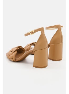 Kenneth Cole Women Luisa Woven Ankle Strap High Heel Sandals, Brown  - Image 2