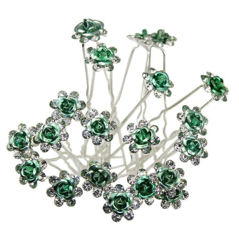 Newstarfactory Nestarfactory Rose U-sharped Design Collection Metal Hiar Pins Pack of 20 (Green) - Image 5